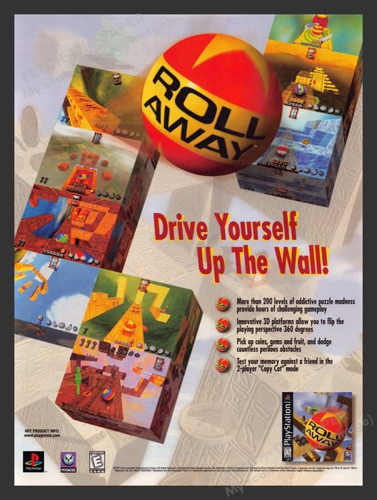 1998 Roll Away "Drive yourself up the wall!" Video Game Print Advertisement