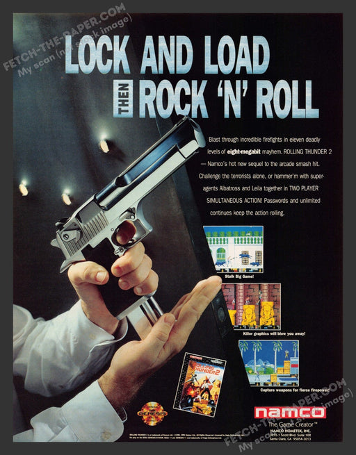 1991 Print Advertisement Rolling Thunder 2 Video Game Ad.