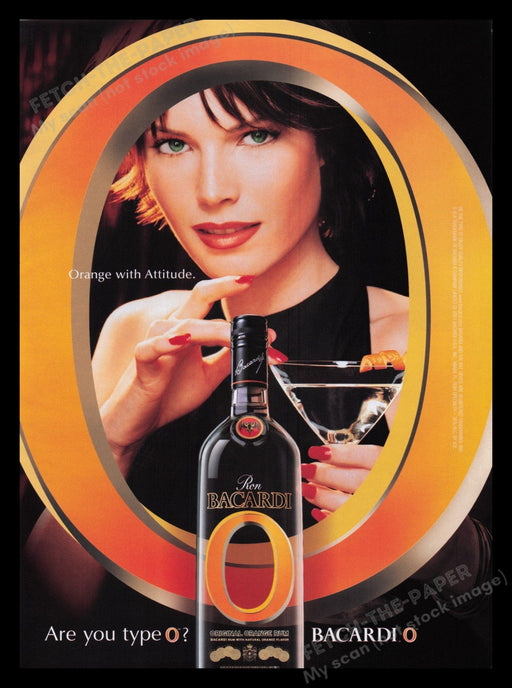 Ron Bacardi Orange Rum 2000s Print Advertisement Ad 2001 With Attitude Fetch the Paper!