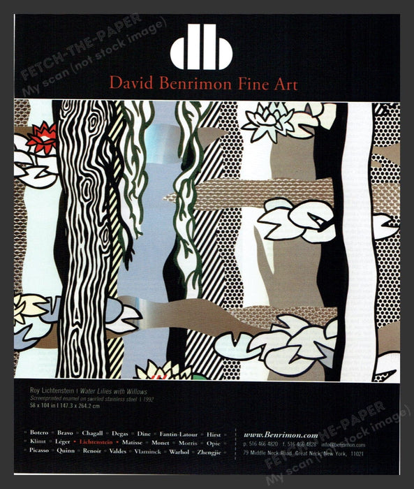 2008 Roy Lichtenstein "Water Lilies with Willows" Print Advertisement Ad