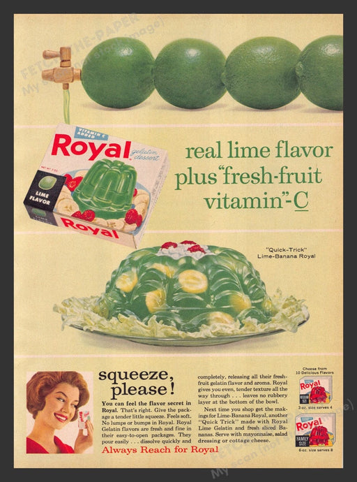 1963 Royal Lime Flavor Gelatin Print Advertisement Ad