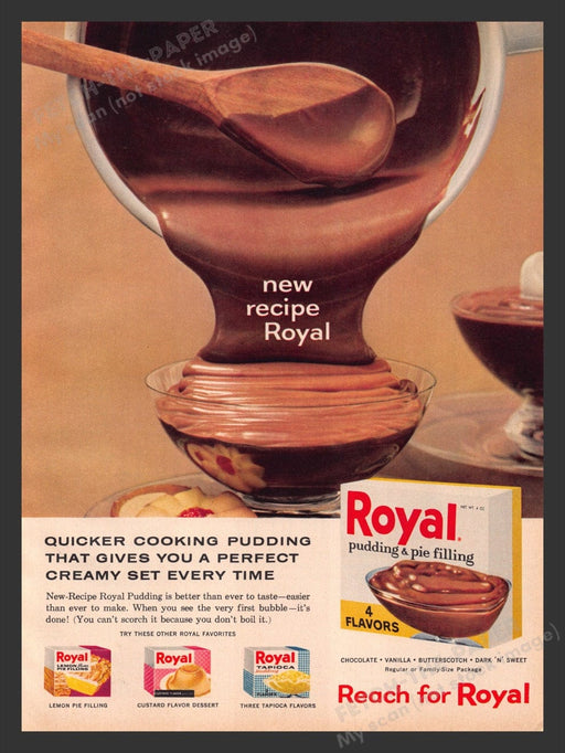 1963 Royal Pudding Pie Filling New Recipe Print Advertisement Ad