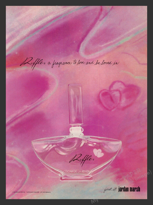 Ruffles by Oscar de la Renta Fragrance to Love 1980s Print Advertisement 1983 Fetch the Paper!