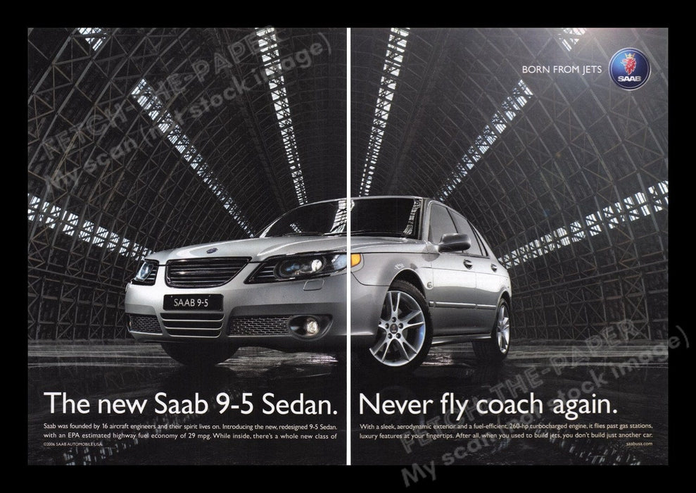 Saab 9-5 Sedan Car 2000s Print Advertisement Ad (2 pages) 2006 Fetch the Paper!