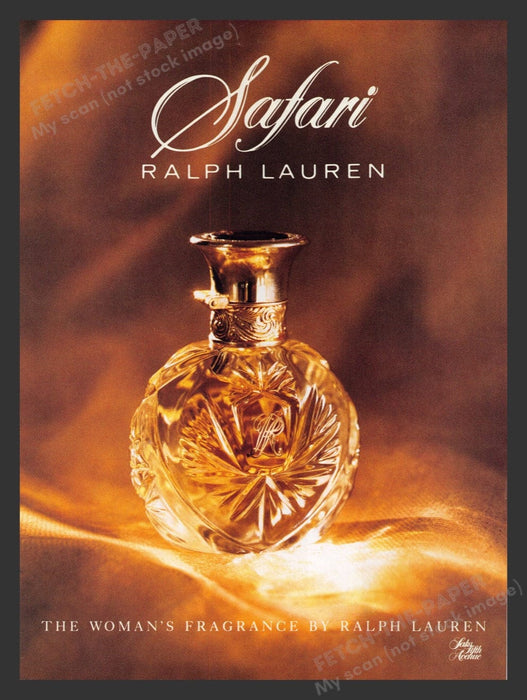 1990 Safari by Ralph Lauren Women's Perfume Print Advertisement Ad