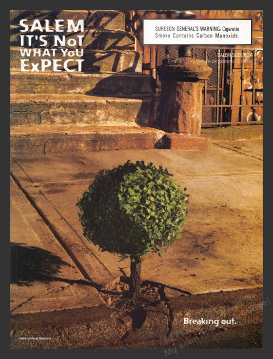 1999 Salem Cigarettes "Breaking Out"  Print Advertisement Ad.