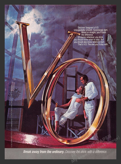 1983 Seagram's V.O. Couple Print Advertisement Ad