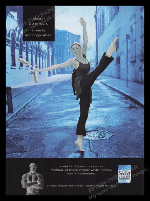 Secret 1990s Print Advertisement Ad 1999 Deodorant Ballerina Legs Streets Fetch the Paper!