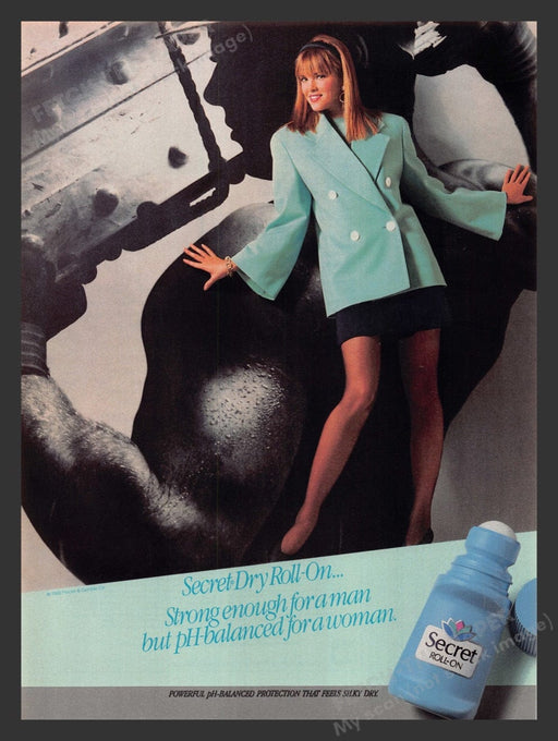 1988 Secret Roll-On Deodorant Legs Muscle Man Print Advertisement Ad