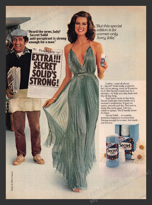 1981 Secret Solid Deodorant Newspaper Salesman Print Advertisement Ad