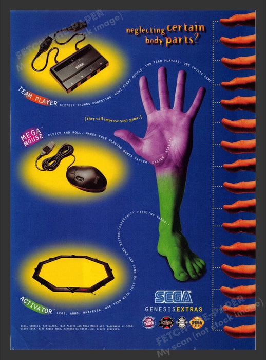 1994 Sega Genesis Extras Video Game Print Advertisement