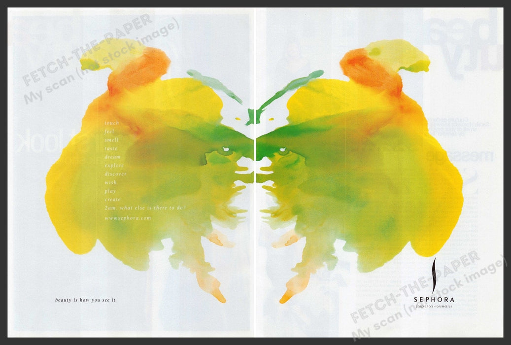 Sephora Fragrance 1990s Print Advertisement Ad (2 pages) 1999 Rorschach Test Fetch the Paper!