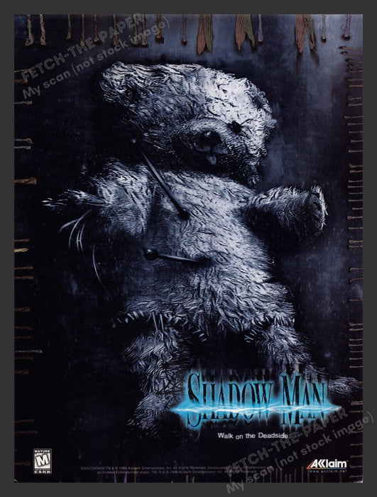 1999 Shadow Man Teddy Bear Video Game Print Advertisement