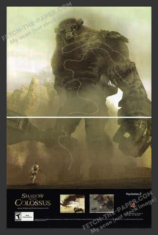 2005 Print Advertisement 2 Page Shadow of the Colossus Video Game Ad.