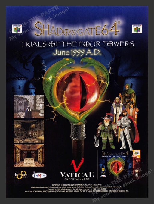 1999 Shadowgate 64 Trials of the Four Towers Video Game Print Advertisement