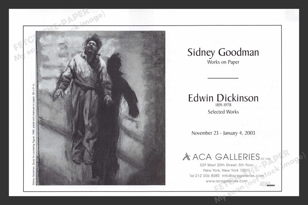 2002 Sidney Goodman NYC Art Gallery Show Print Advertisement Ad