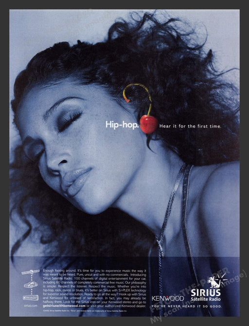 2002 Sirius Satellite Radio "Hip Hop" Cherry Girl Print Advertisement Ad
