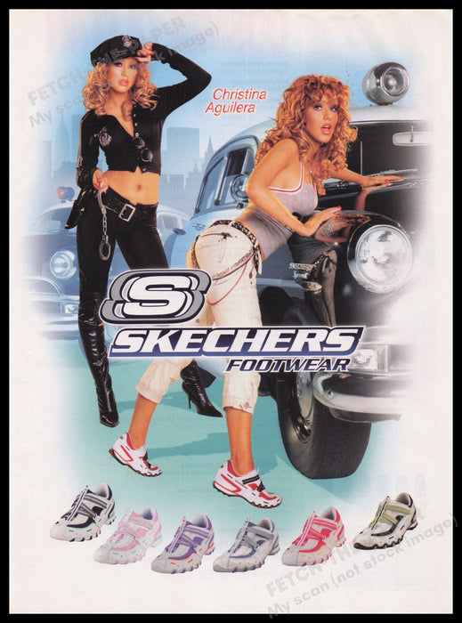 Skechers Shoes 2000s Print Advertisement Ad 2005 Christina Aguilera Fetch the Paper!
