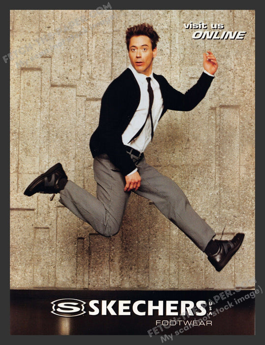 2002 Print Advertisement Skechers USA Footwear Robert Downey Jr Actor Ad.