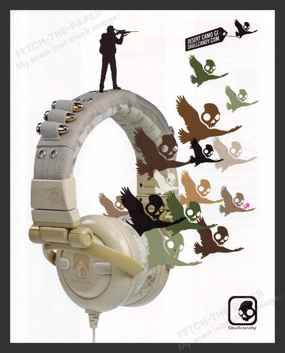 2007 Skullcandy Desert Camo GI Headphones Print Advertisement.