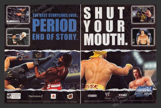 2002 SmackDown! Shut Your Mouth Video Game Print Advertisement (2 Pages)