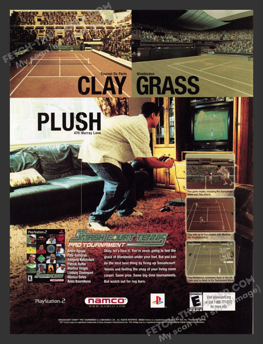 2002 Smash Court Tennis: Pro Tournament Video Game Print Advertisement.