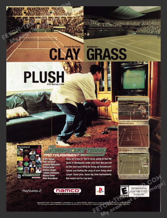 2002 Smash Court Tennis: Pro Tournament Video Game Print Advertisement.