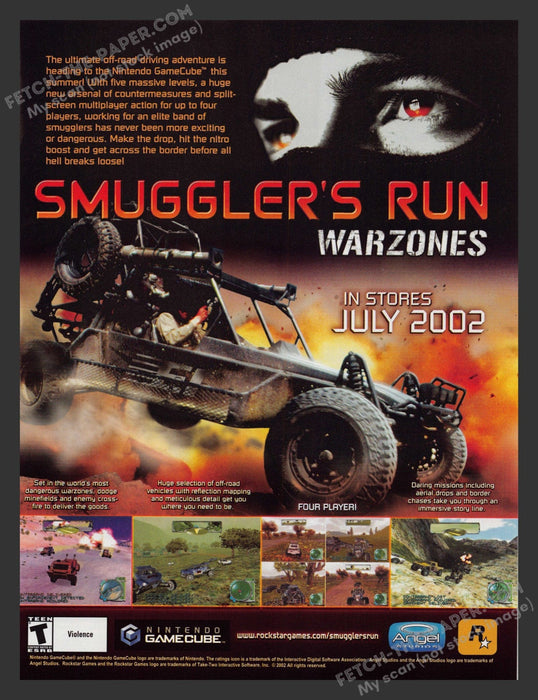 2002 Print Advertisement Smuggler's Run: Warzones Video Game Ad.