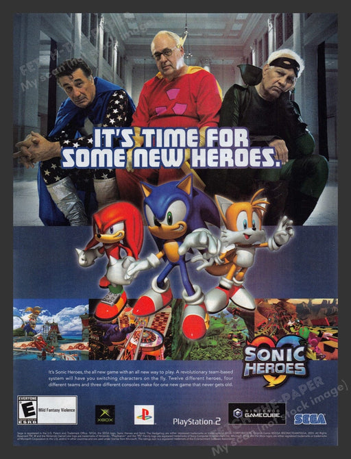 2004 Sonic Heroes Video Game Print Advertisement