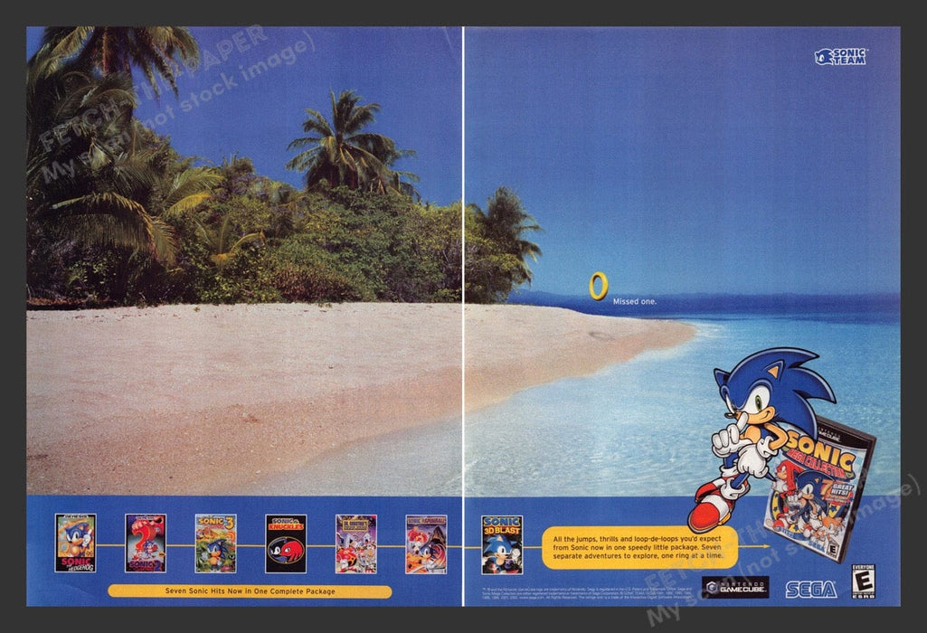 2002 Sonic: Mega Collection Video Game Print Advertisement (2 Pages)