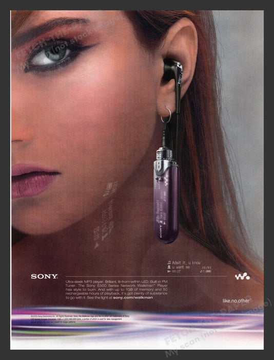 2005 Sony E 500 Series Network Walkman Player Print Advertisement Ad