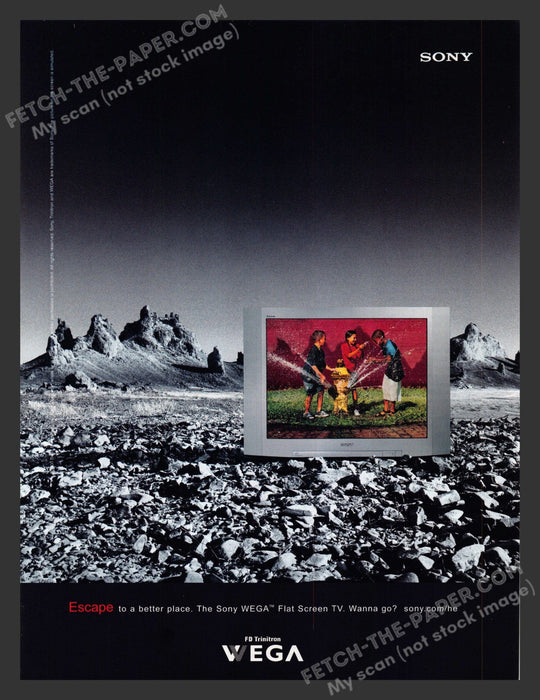 2001 Print Advertisement Sony WEGA Flat Screen T.V. Ad.