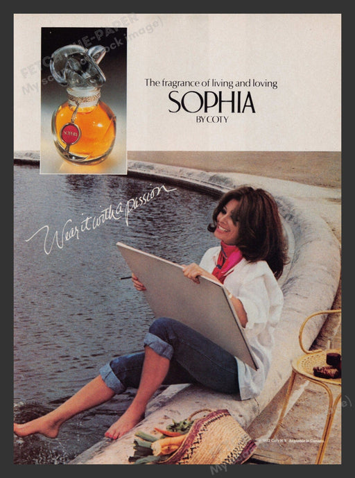 Sophia Loren by Coty Perfume 1980s Print Advertisement Ad 1983 Fetch the Paper!