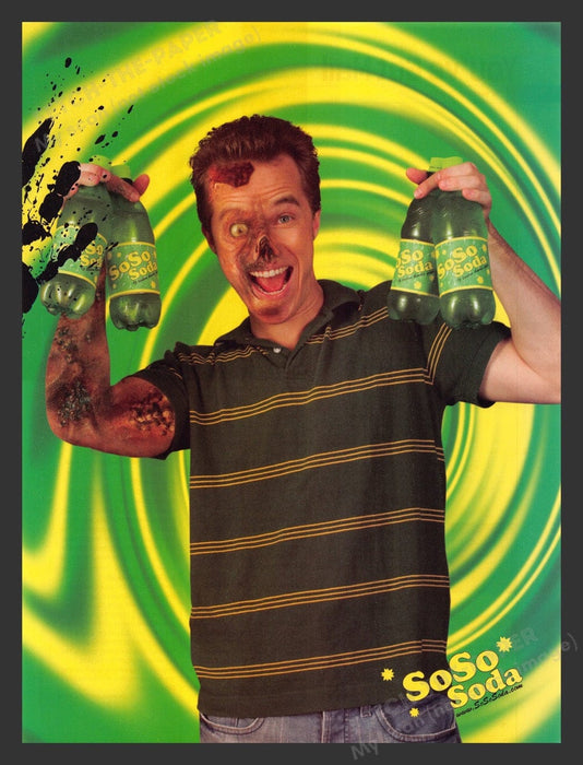 2005 SoSo Soda Green / Zombie Guy Print Advertisement Ad