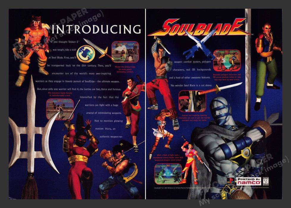 1997 Soul Blade Video Game Print Advertisement (2 Pages)
