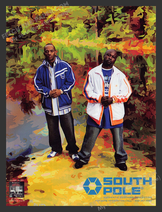 2005 Print Advertisement South Pole Clothing Mobb Deep Musicians Water Color Ad.