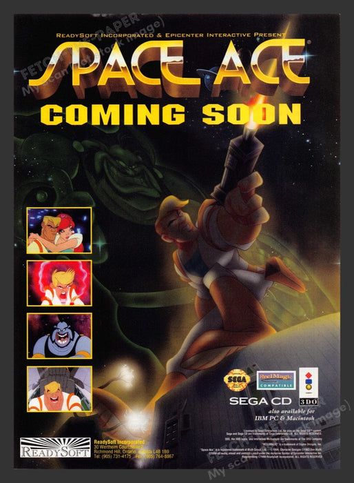 1994 Space Ace "Coming Soon" Video Game Print Advertisement