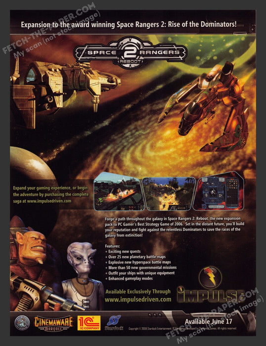 2008 Print Advertisement Space Rangers 2: Reboot Video Game Ad.