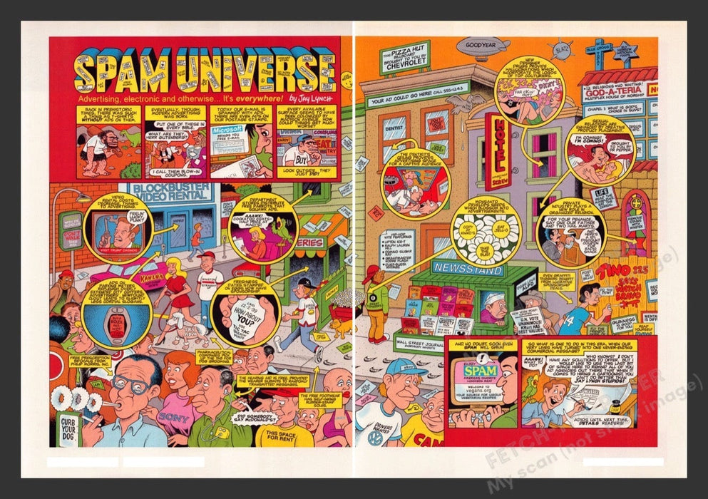 1999 Spam Universe Comic by Jay Lynch Print Advertisement (2 Pages)