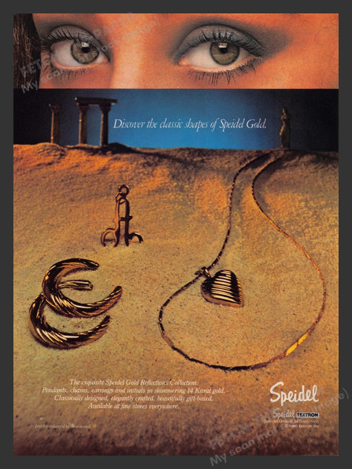 Speidel 1980s Print Advertisement 1980 Gold Reflections Collection Promo Jewelry Fetch the Paper!
