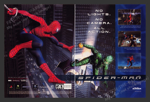 2002 Spider-Man "All Action" Video Game Print Advertisement (2 Pages)
