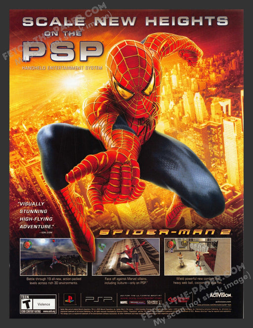 2005 Print Advertisement Spider-Man Scale New Heights Video Game Ad.