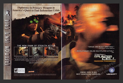 2004 Splinter Cell: Pandora Tomorrow Blurr Video Game Print Advertisement (2Pgs)
