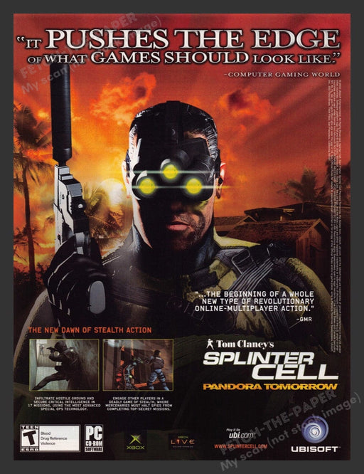 2004 Splinter Cell: Pandora Tomorrow Pushes Video Game Print Advertisement