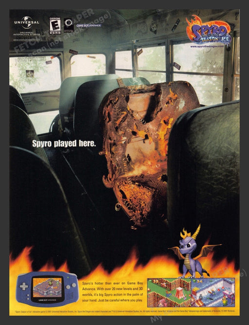 2001 Spyro: Season of Ice Video Game Print Advertisement