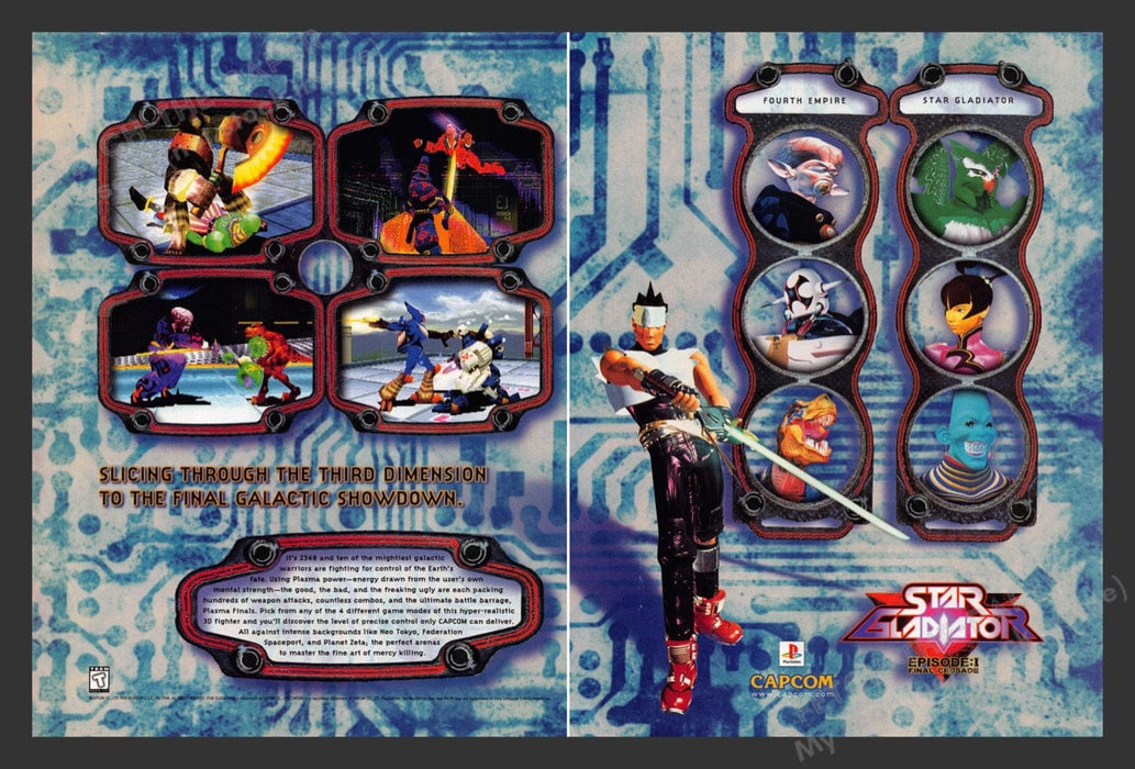 1996 Star Gladiator Video Game Print Advertisement (2 Pages)