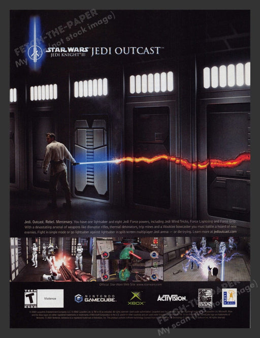 2002 Star Wars Jedi Knight II: Jedi Outcast Video Game Print Advertisement