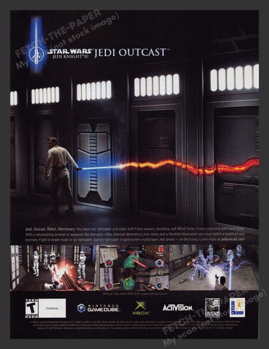 2002 Star Wars Jedi Knight II: Jedi Outcast Video Game Print Advertisement