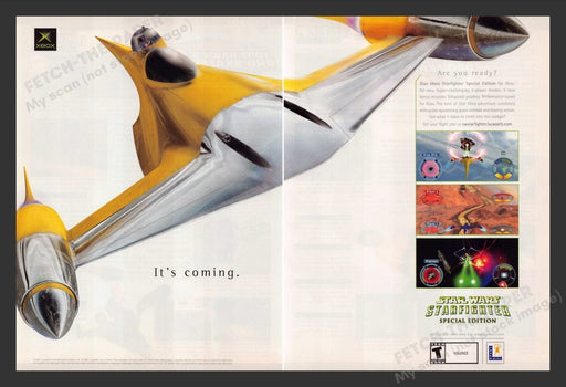 2001 Star Wars Starfighter Special Edit Video Game Print Advertisement (2 Pages)
