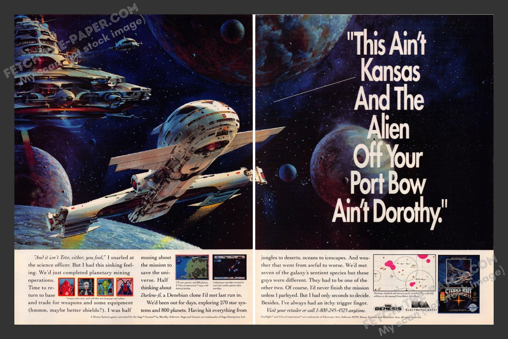 1991 Print Advertisement 2 Page Starflight Video Game Ad.